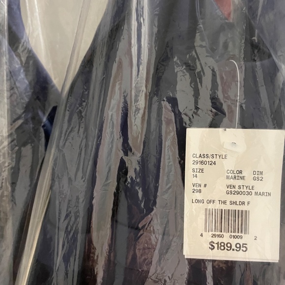 David's Bridal Bridesmaids dress Sz 14 Midnight Blue - Picture 3 of 3